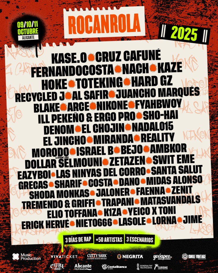 Rocanrola 2025: cartel historico en la 4ª edición del mayor festival de rap en&nbsp;España.